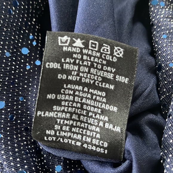 R&M Richards Navy Asymmetrical Caplet Jumpsuit. - Picture 11 of 12